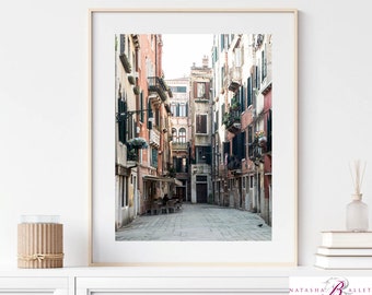 Venice Alleyway Photo Print Instant Download, Italië reisfotografie, Europese muurkunst