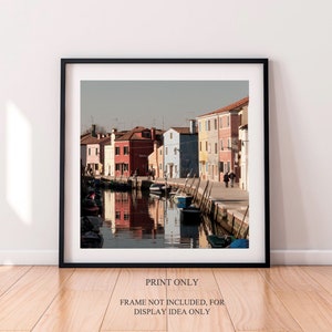 Burano Island Venice print, Italy Square prints 5 x 5, Instant digital download, Gallery wall decor 8 x 8, Europe city photography