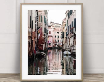 Venice canal printable photography, Italy downloads, Venice photography travel prints, Europe city wall decor, Italian guest room wall art