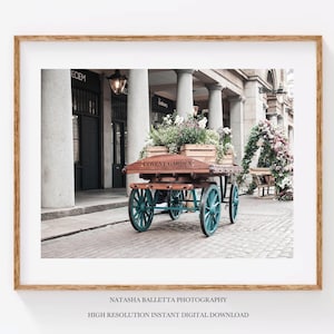 Covent Garden Druck, Covent Garden Blumenwagen zum Ausdrucken, London Fotografie Urban, Airbnb Dekor, Gästezimmer Wandkunst, Küche Galeriewand