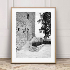 Italy digital download, Italy architecture print, Black and white, Italy printable wall art, Rustic wall decor, Guest room decor Tuscany