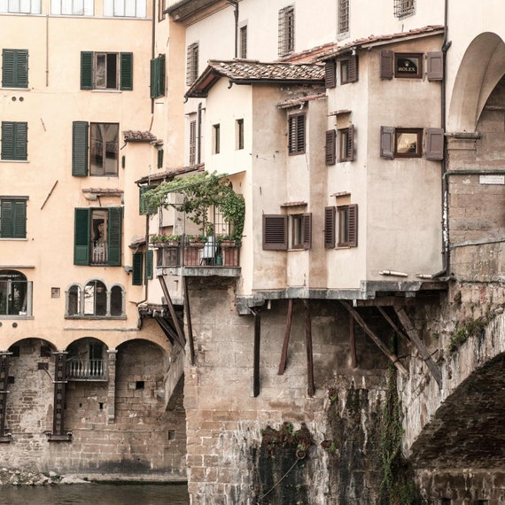 Printable Square Print of Ponte Vecchia in Florence, Instant