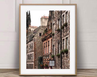 Edinburgh Scotland Print Instant Download, Old Town Architecture Photography, Scottish Travel Art, HD Digital