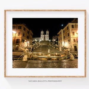 Spanish Steps digital download, Rome printable wall art Evening, Italy Photography Europe, Guest room decor travel prints, New home gift