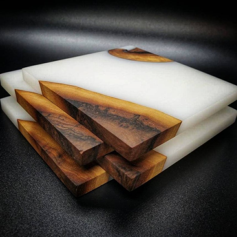 Wood & Epoxy Resin Drink Coasters Etsy