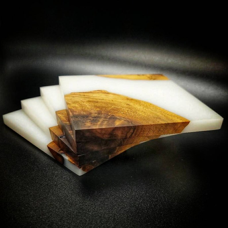 Wood & Epoxy Resin Drink Coasters Etsy