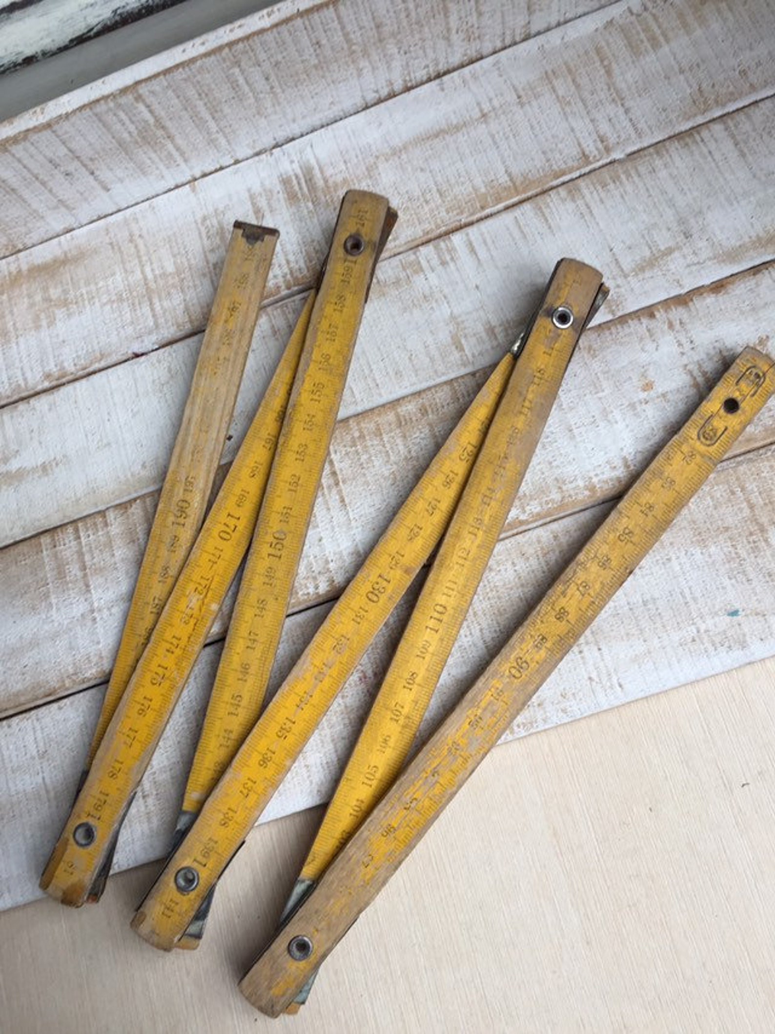 Vintage wood folding ruler measure rustic decor Etsy