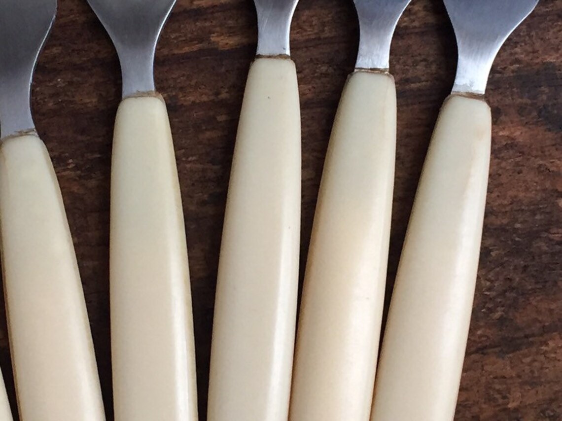 Vintage forks set of 6 with plasticbakelite handle Etsy
