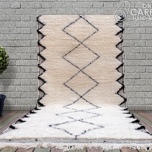 Moroccan Runner Rug,Beni Ourain Runner,Moroccan Rug Runner BeniOurain Hallway Rug,Custom Hall Runner Berber Carpet,Berber Runner,Wool Runner