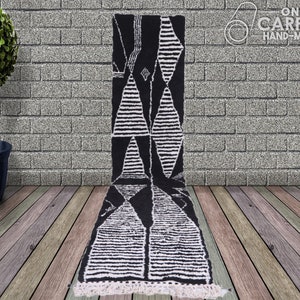 Moroccan Runner Rug,Beni Ourain Runner,Moroccan Rug Runner BeniOurain Hallway Rug,Custom Hall Runner Berber Carpet,Berber Runner,Wool Runner