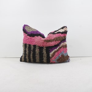 Almohadas marroquíes vintage 100% lana, almohada absolutamente preciosa, diseño marroquí bereber para el hogar, Kilim bereber hecho a mano P259
