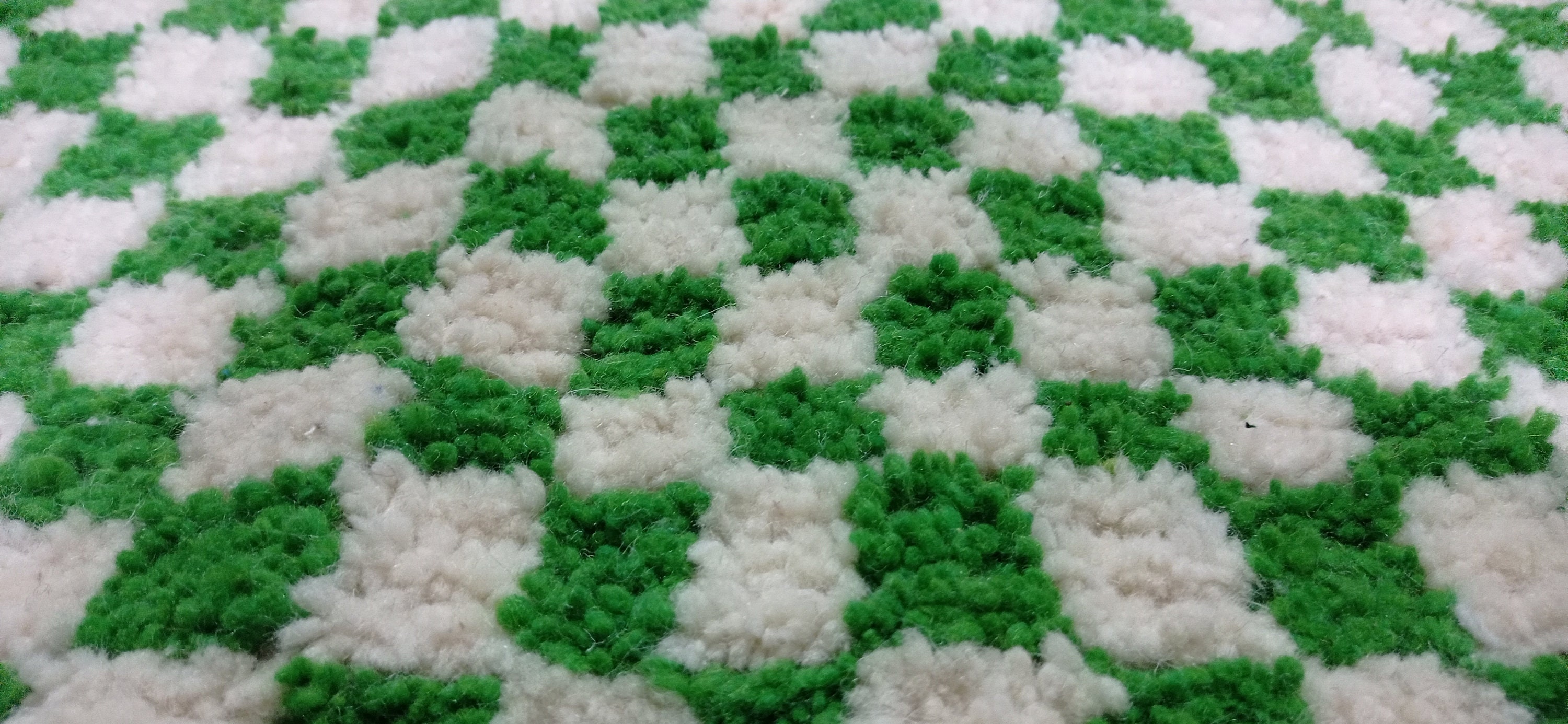 Moroccan Green and white Checkered rug Morrocan Checker rug Etsy
