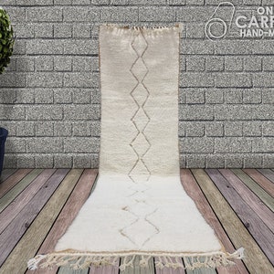 Moroccan Runner Rug,Beni Ourain Runner,Moroccan Rug Runner BeniOurain Hallway Rug,Custom Hall Runner Berber Carpet,Berber Runner,Wool Runner