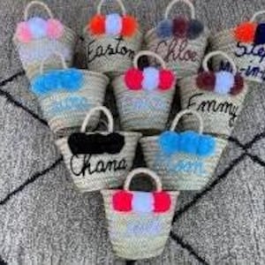 PERSONALIZED straw moroccan basket,bridal shower bags,customized straw bags,custom beach bag,straw tote,embroidered bags