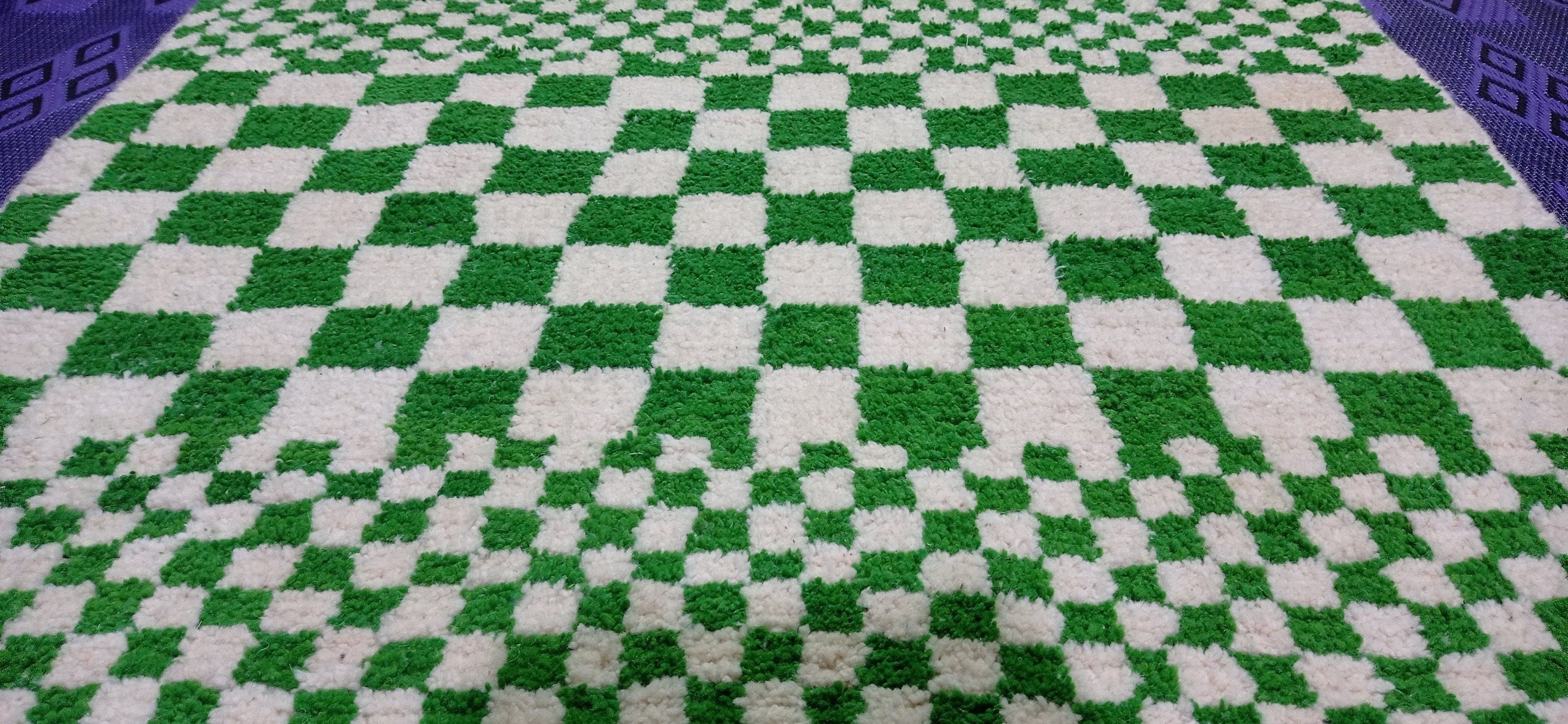 Moroccan Green and white Checkered rug Morrocan Checker rug Etsy