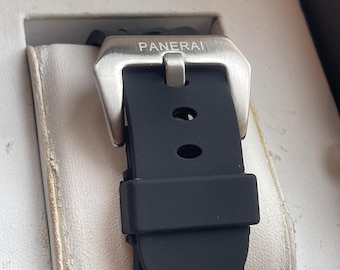 Correa de caucho negra para reloj OFFICINE de 22 mm, 24 mm y 26 mm. Compatible con relojes Panerai PAM.