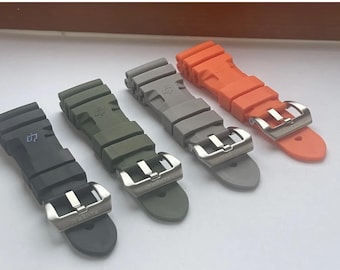 For OFFICINE RUBBER Watch Band 22mm 24mm 26mm Fits for Panerai PAM watches