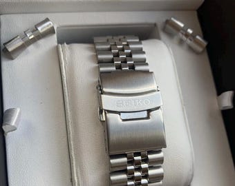 Bracelet / bracelet / bracelet en acier inoxydable Seiko Jubilee 20/22 mm avec extrémités incurvées