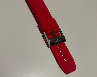 22mm Red Silicone Breitling Watch Band Replacement