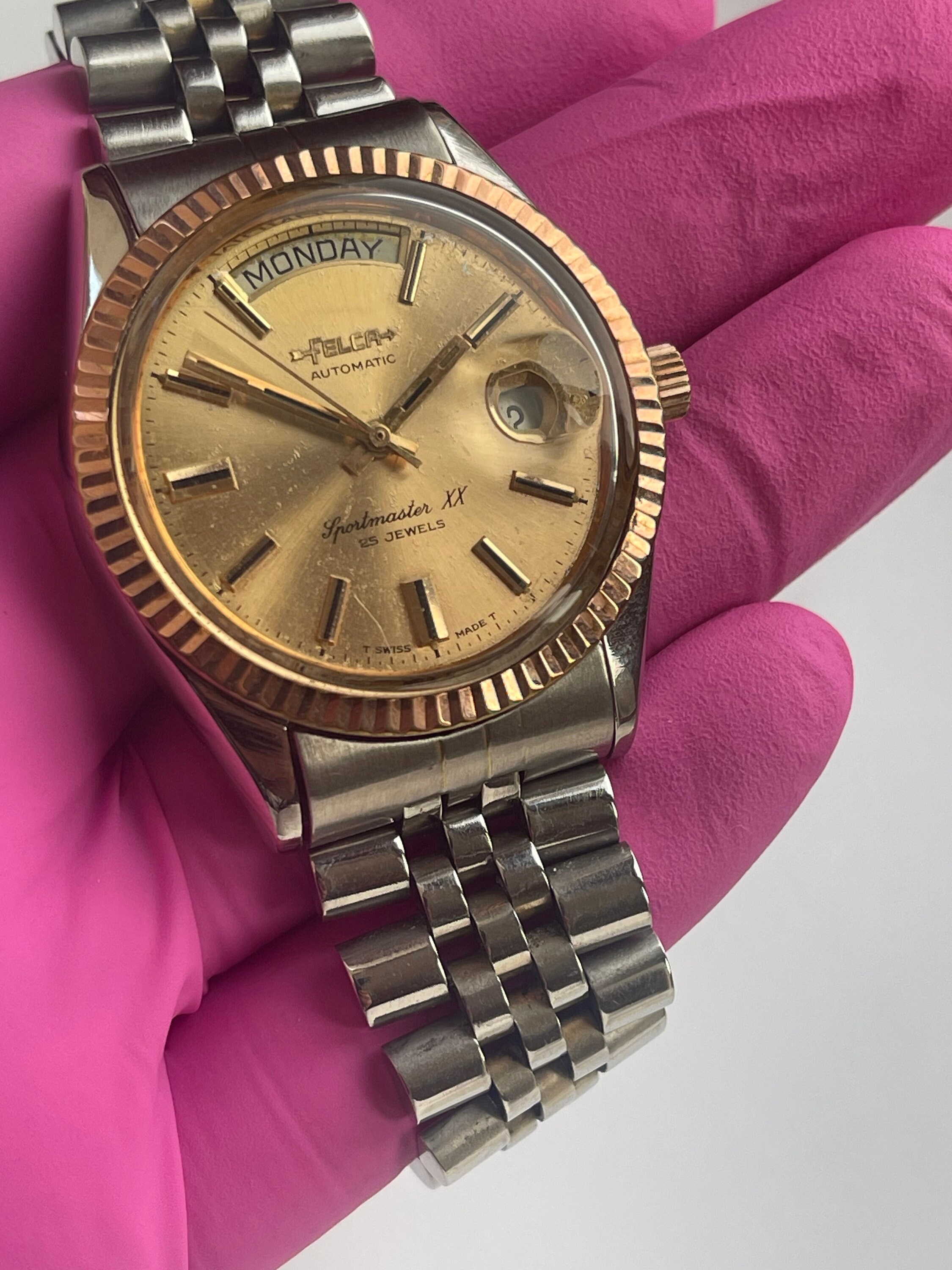 FELCA Sportmaster XX Automatic Quick Day Date Mens Vintage Watch