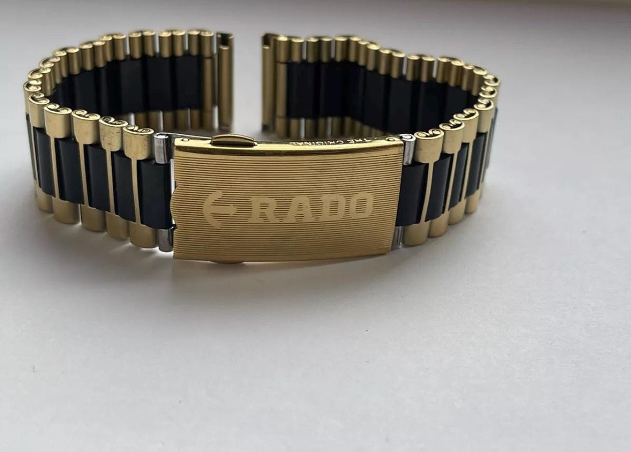 For RADO Diastar 18mm Strap Band Bracelet Two Tone Black