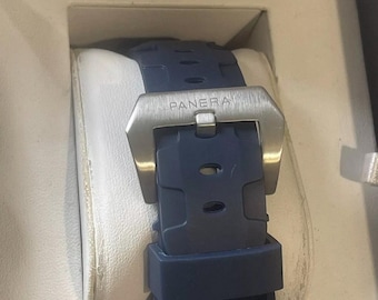 Correa de reloj de caucho azul OFFICINE de 22 mm, 24 mm y 26 mm compatible con relojes Panerai PAM