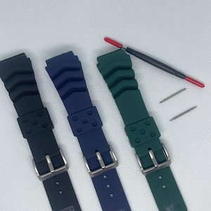 Seiko rubber strap 18mm, 20mm & 22mm strap / bracelet / band with stainless steel buckle