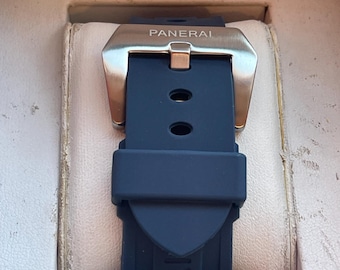 Correa de silicona azul OFFICINE de 24 mm para reloj Panerai PAM.