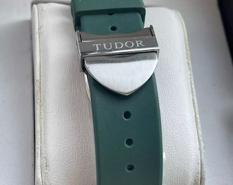 Green Rubber Watch Band for Tudor Black Bay GMT 22mm
