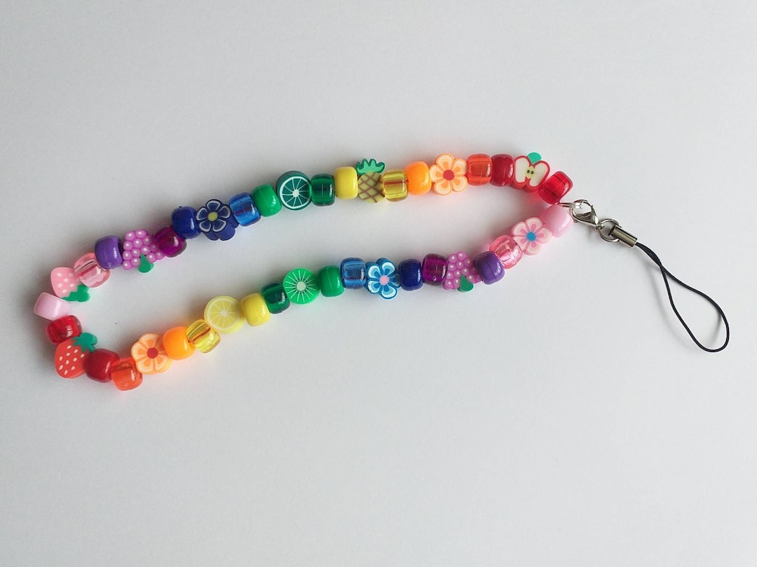 Rainbow Fruit and Floral Mix Phone Charm Strap - Etsy