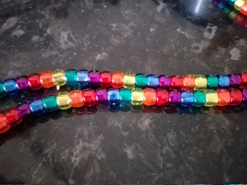 Handmade rainbow beaded lanyard Etsy