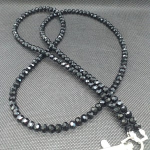 Black Beaded sparkly Lanyard