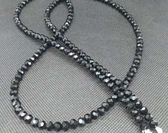 Black Beaded sparkly Lanyard