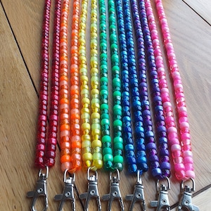 Bright colourful beaded lanyard /Teacher lanyard / Nurse lanyard / Work Lanyard / breakaway Lanyard / ID badge holder