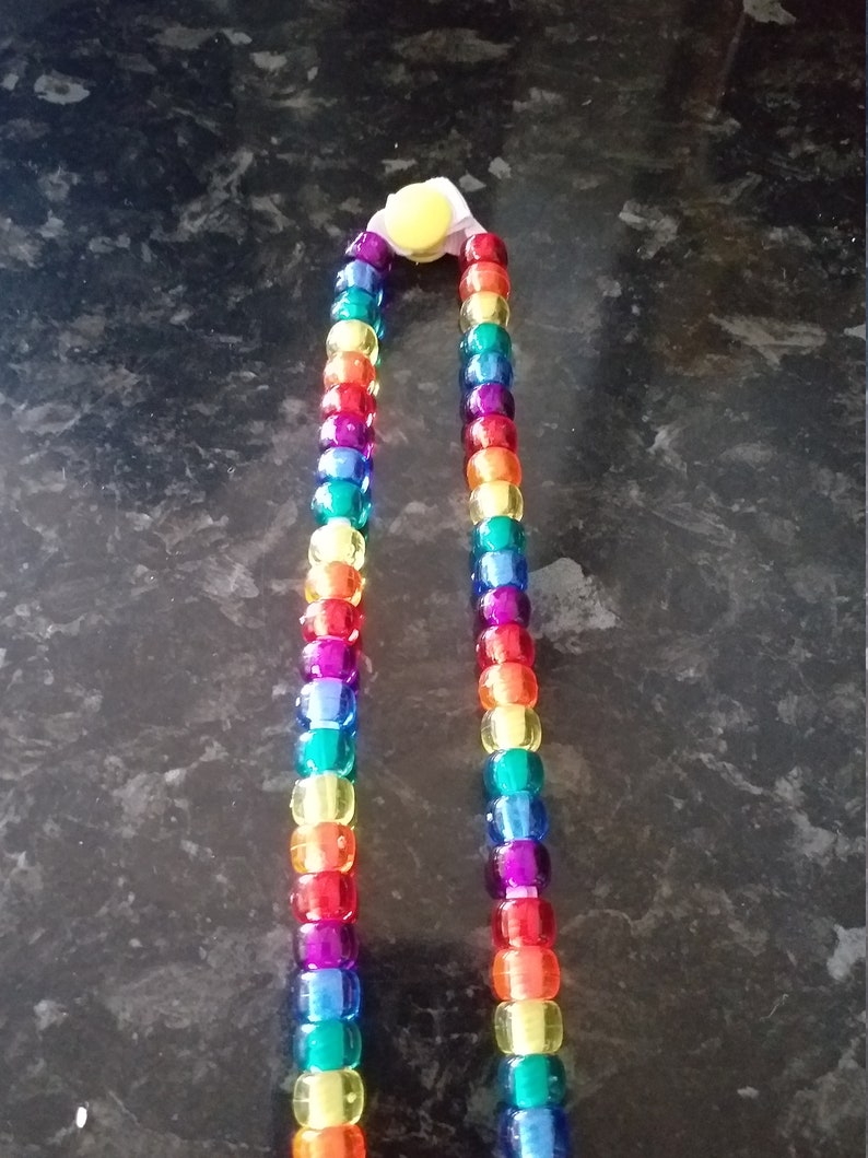 Handmade rainbow beaded lanyard Etsy