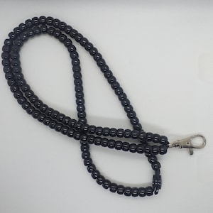 Schwarzes Perlen Schlüsselband