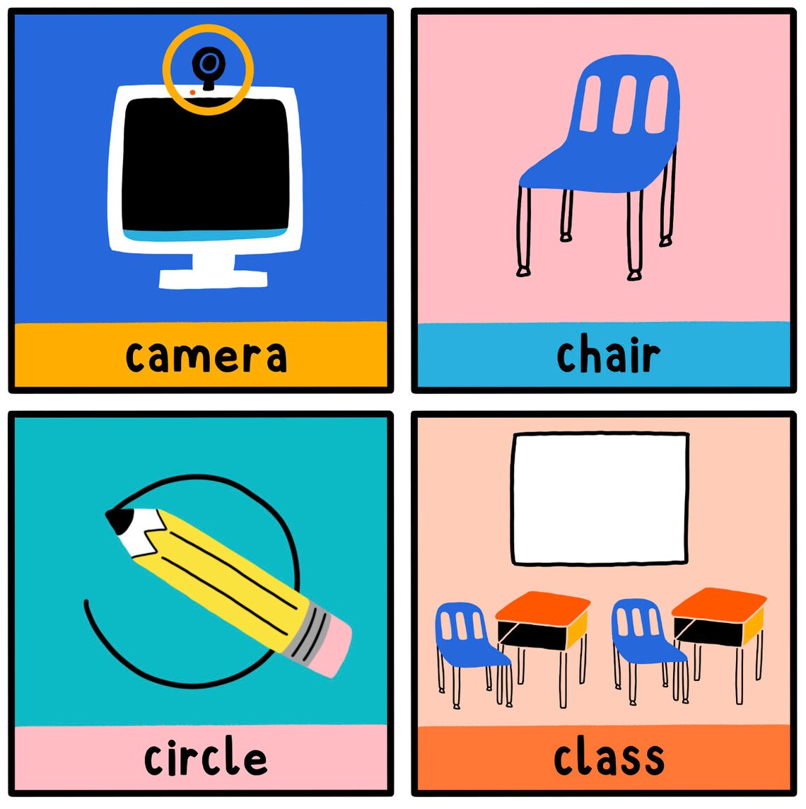 School Flashcards 41 Online ESL Teaching Digital Download Etsy