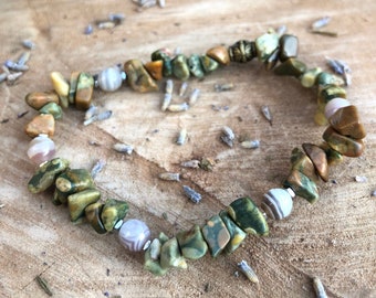 Rainforest Jasper + Botswana Agate