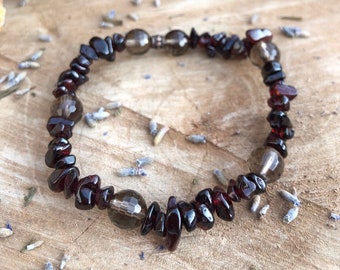 Garnet + Smoky Quartz