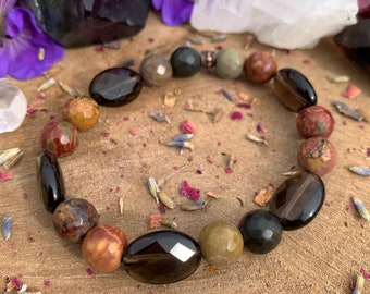 Smoky Quartz + Picasso Jasper