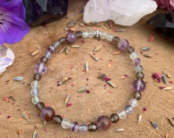 Super Seven + Smoky Quartz + Fluorite