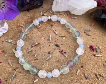 Angelite + Rose Quartz + Hematite + Fluorite