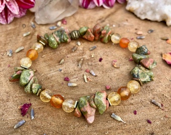 Unakite + Citrine + Carnelian