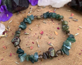 Moss Agate + Smoky Quartz + Dragons Blood