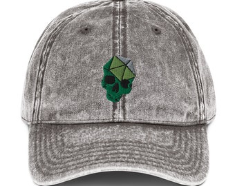 Hideous Laughter Productions Vintage Dad Hat - Green Skull