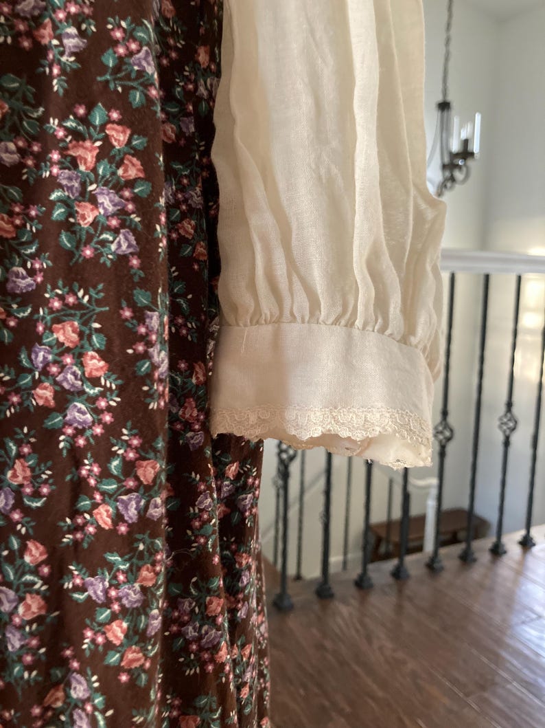 1970 Gunne Sax Midi Dress Brown Floral Calico Vintage Prairie Rare ...