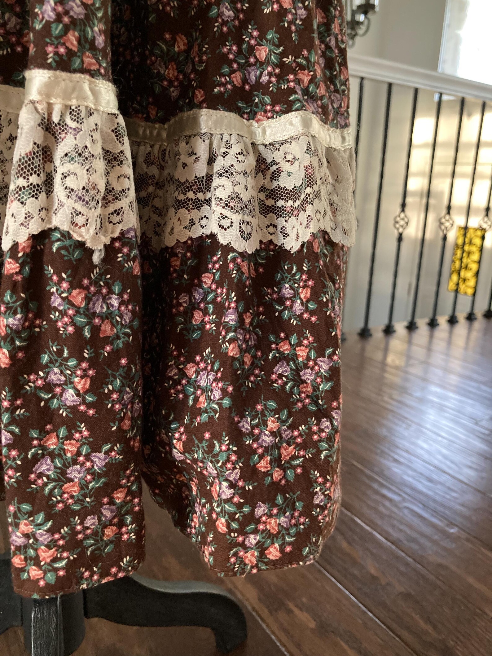 1970 Gunne Sax Midi Dress Brown Floral Calico Vintage Prairie Rare ...