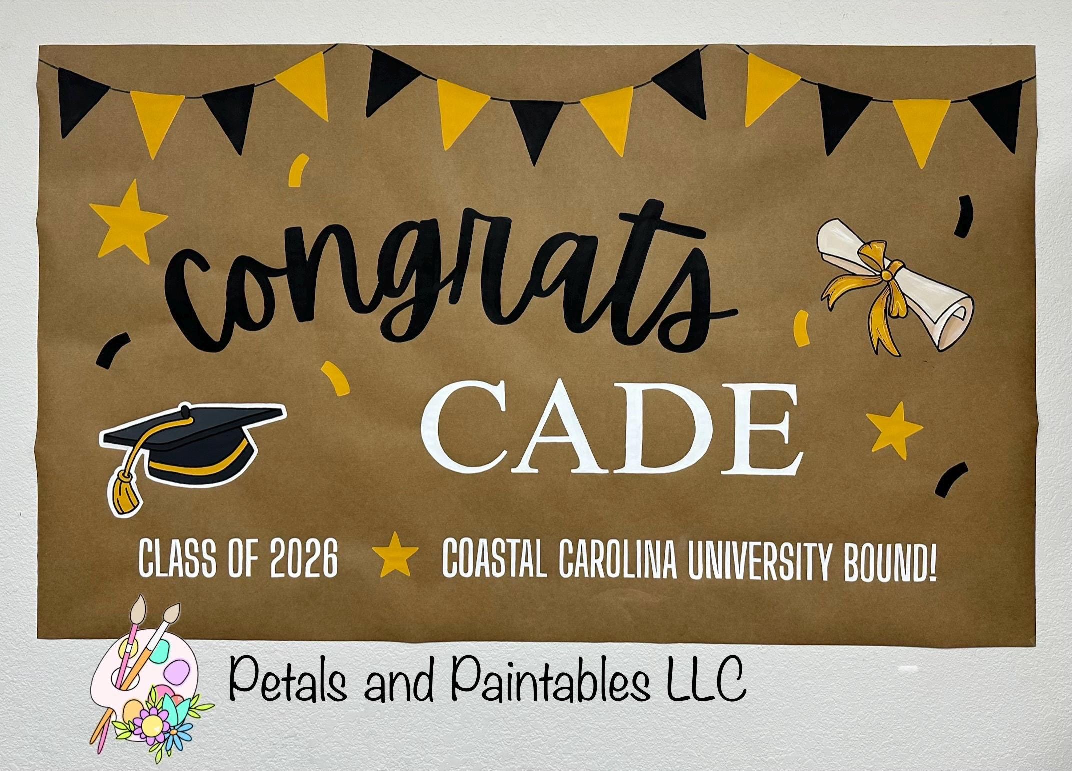 Congrats Graduation Painted Banner - Etsy