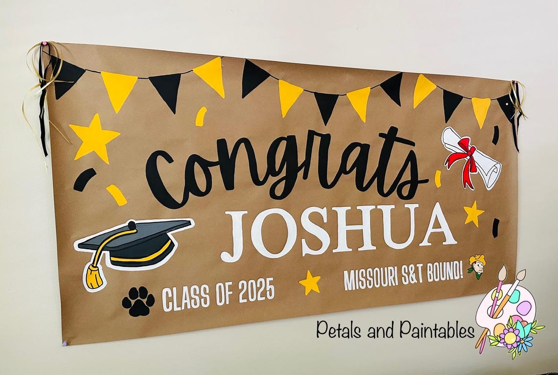 Congrats Graduation Painted Banner - Etsy