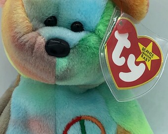 Peace the Bear Ty Beanie Babies With Extremely Rare Tag Error